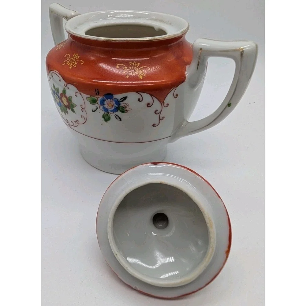 Vintage Noritake Morimura Cream Pitcher & Sugar Bowl Set Hand Painted Floral